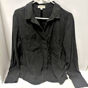 Slouchy Grey Button Down Sz L